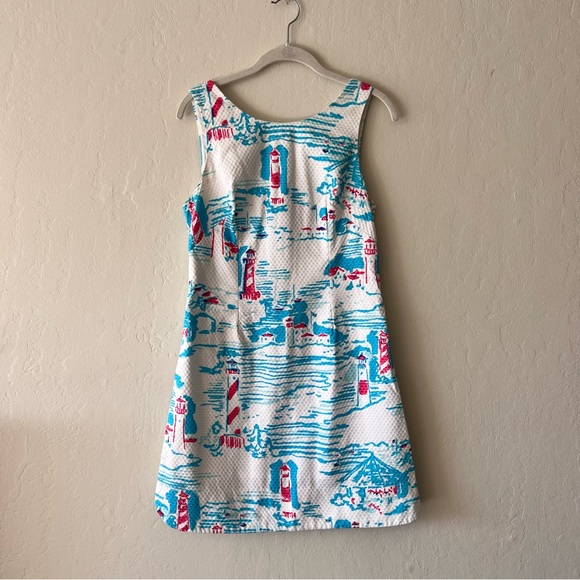 Lilly Pulitzer Blue and Red Lighthouse dress - Picture 3 of 8